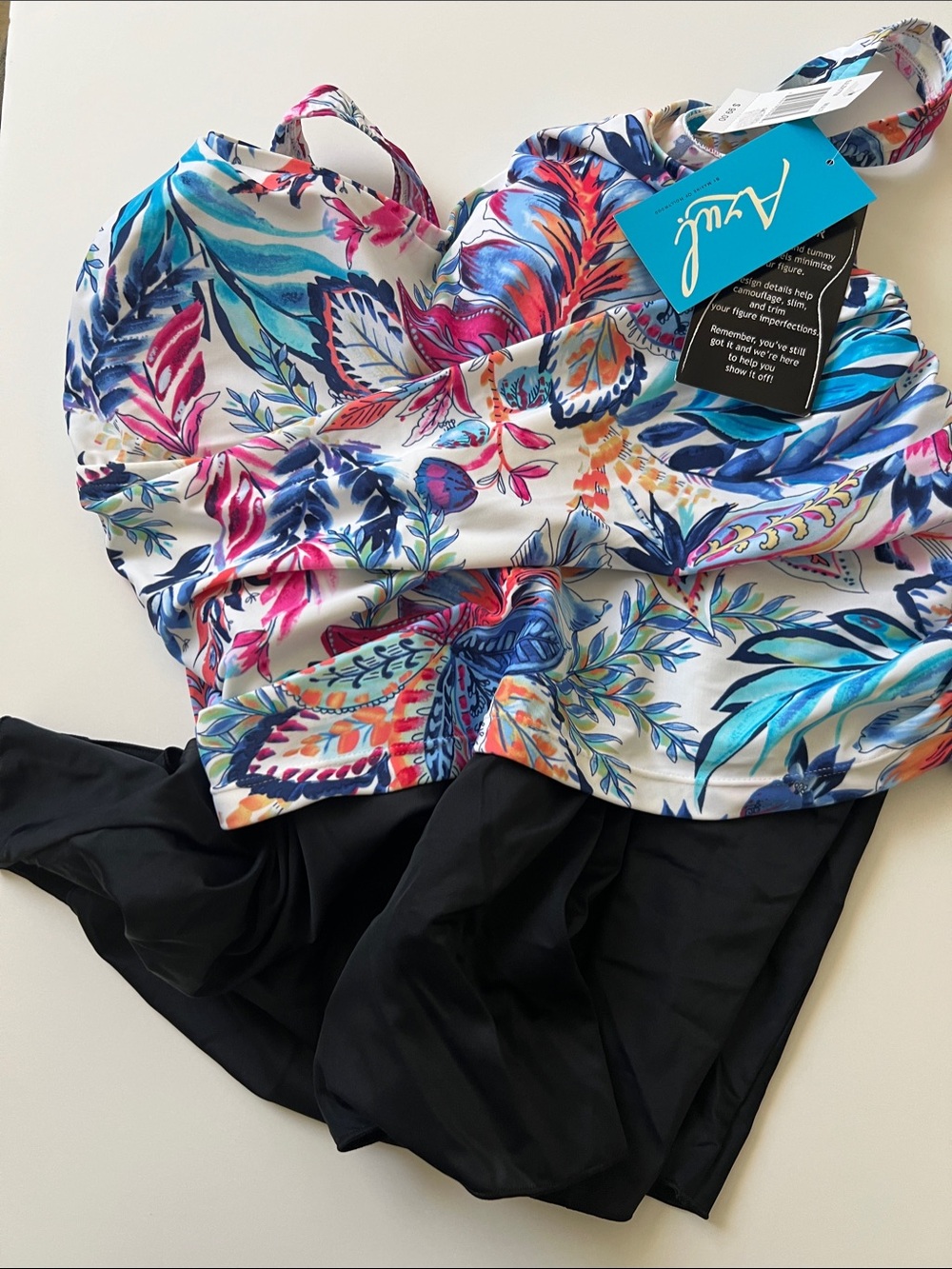 Azul Maxine of Hollywood Floral Print One-Piece Swimsuit in Multicolor and Black